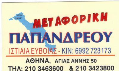 ΜΕΤΑΦΟΡΕΣ ΜΕΤΑΚΟΜΙΣΕΙΣ ΑΝΥΨΩΤΙΚΑ ΙΣΤΙΑΙΑ ΧΑΛΚΙΔΑ ΜΕΤΑΦΟΡΙΚΗ ΠΑΠΑΝΔΡΕΟΥ ΧΡΗΣΤΟΣ 